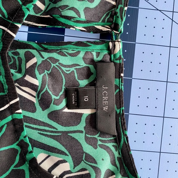 J. Crew Outfit in Emerald Green Art Nouveau Print - Size 10 - Picture 3 of 7